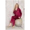 BORDO SATEN BAYAN PİJAMA TAKIMI-M BEDEN-