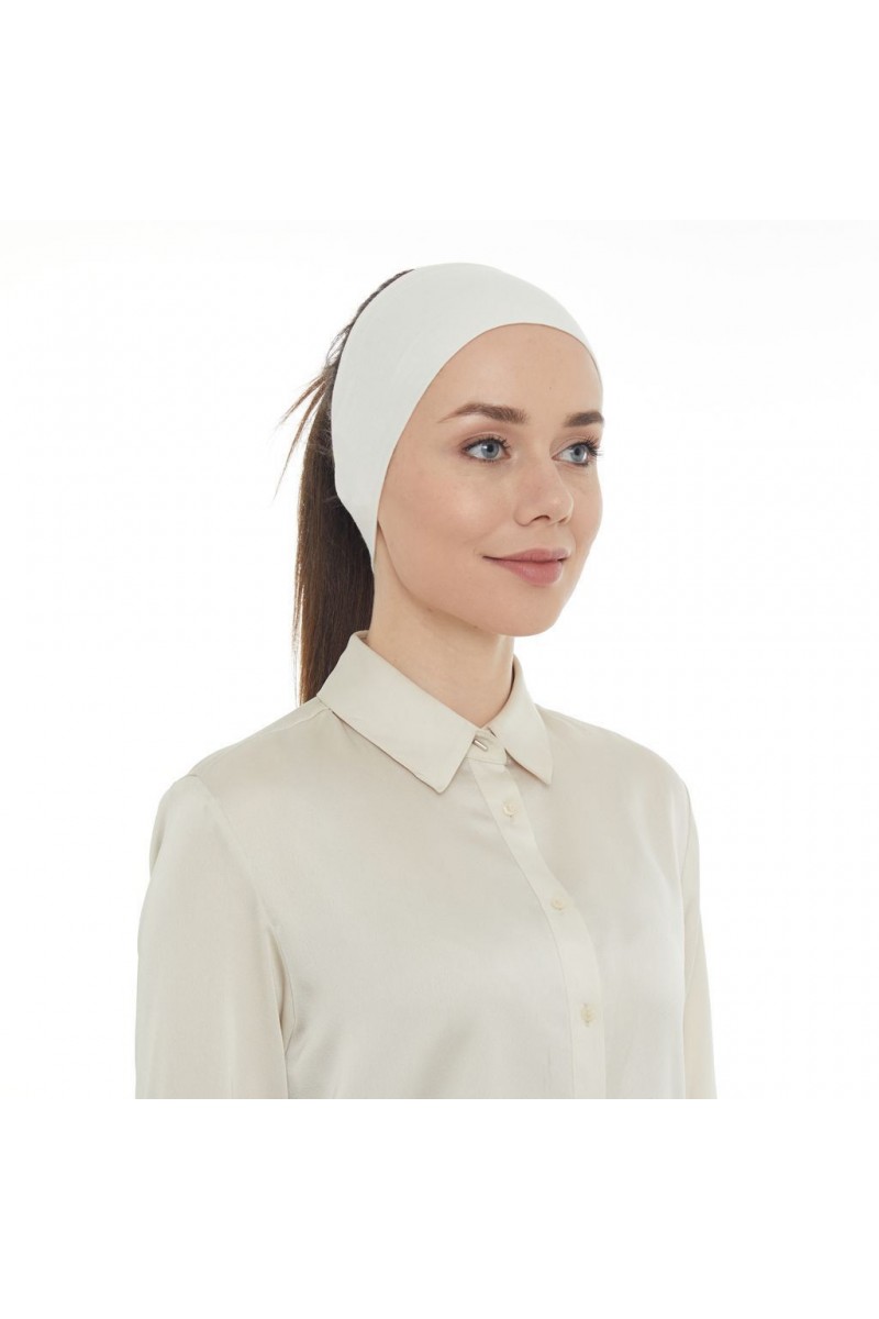 SİLİKON TAKVİYELİ BANDANA BONE - KREM-