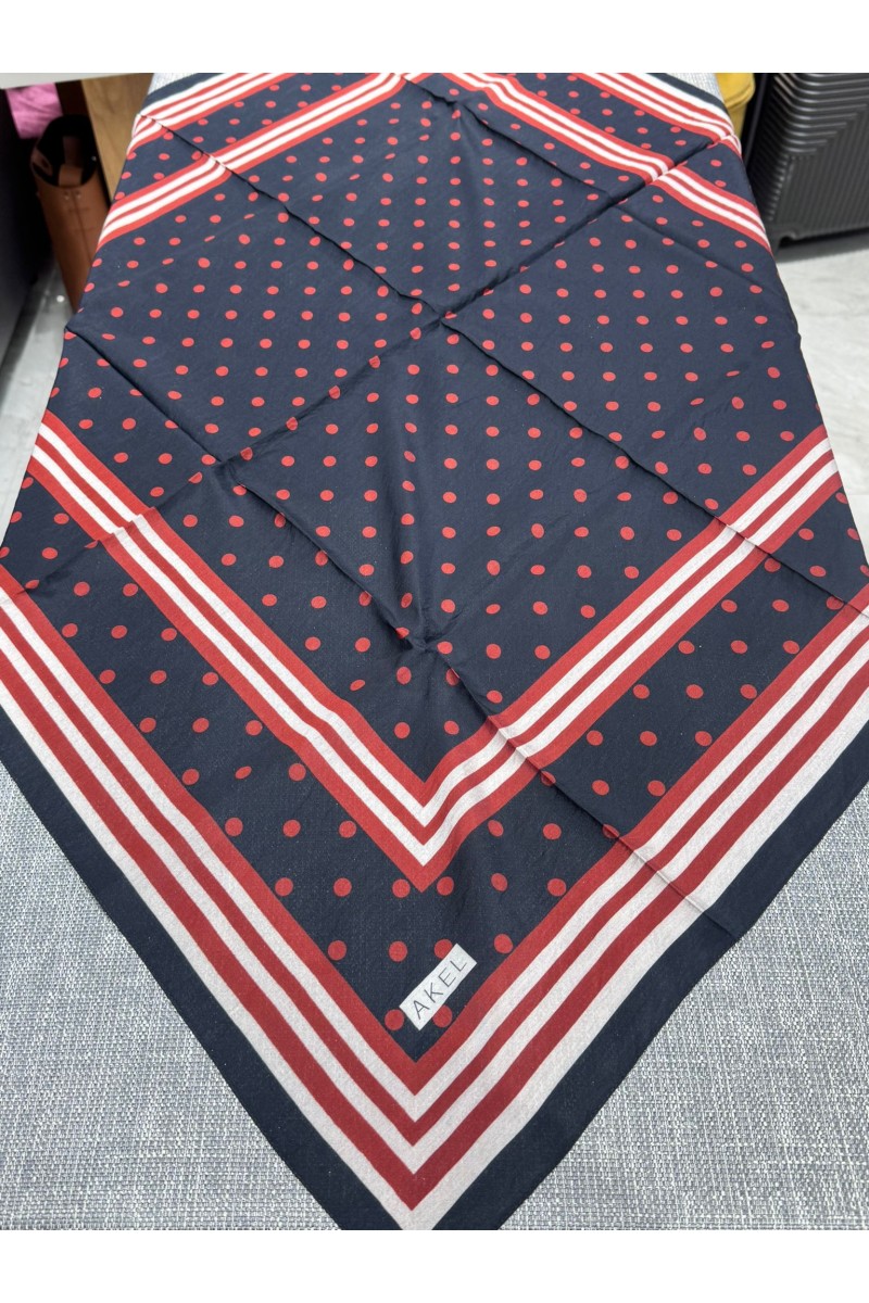 AKEL SPRİNG PUANTİYE DESENLİ EŞARP %80 VİSCON %20 POLYESTER