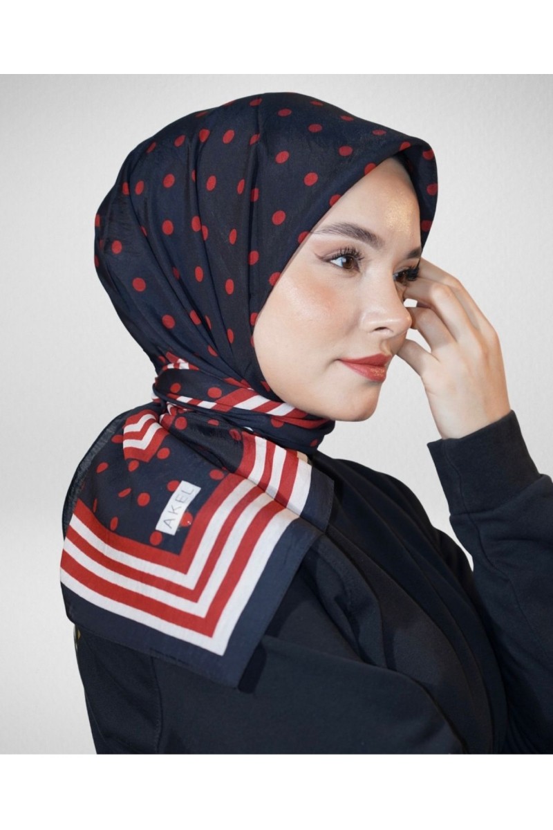 AKEL SPRİNG PUANTİYE DESENLİ EŞARP %80 VİSCON %20 POLYESTER