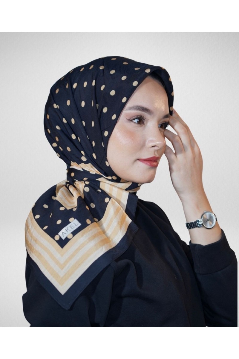 AKEL SPRİNG PUANTİYE DESENLİ EŞARP %80 VİSCON %20 POLYESTER