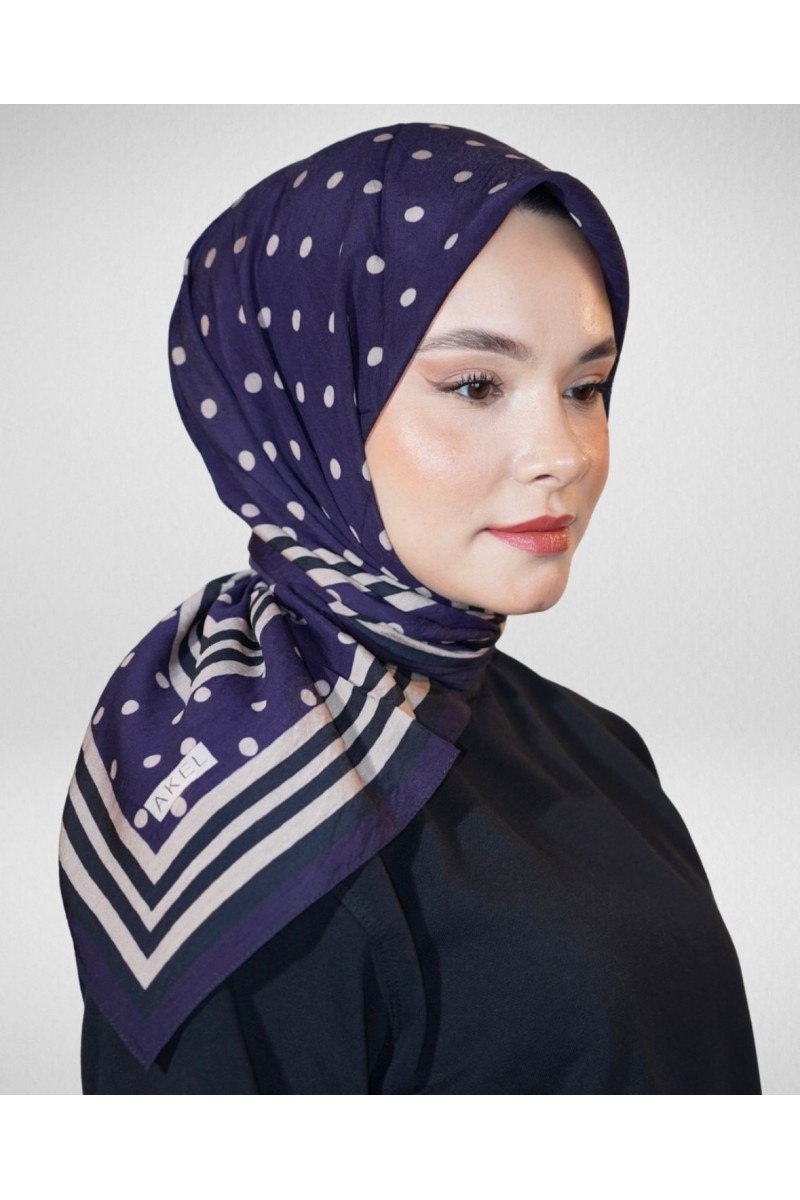 AKEL SPRİNG PUANTİYE DESENLİ EŞARP %80 VİSCON %20 POLYESTER