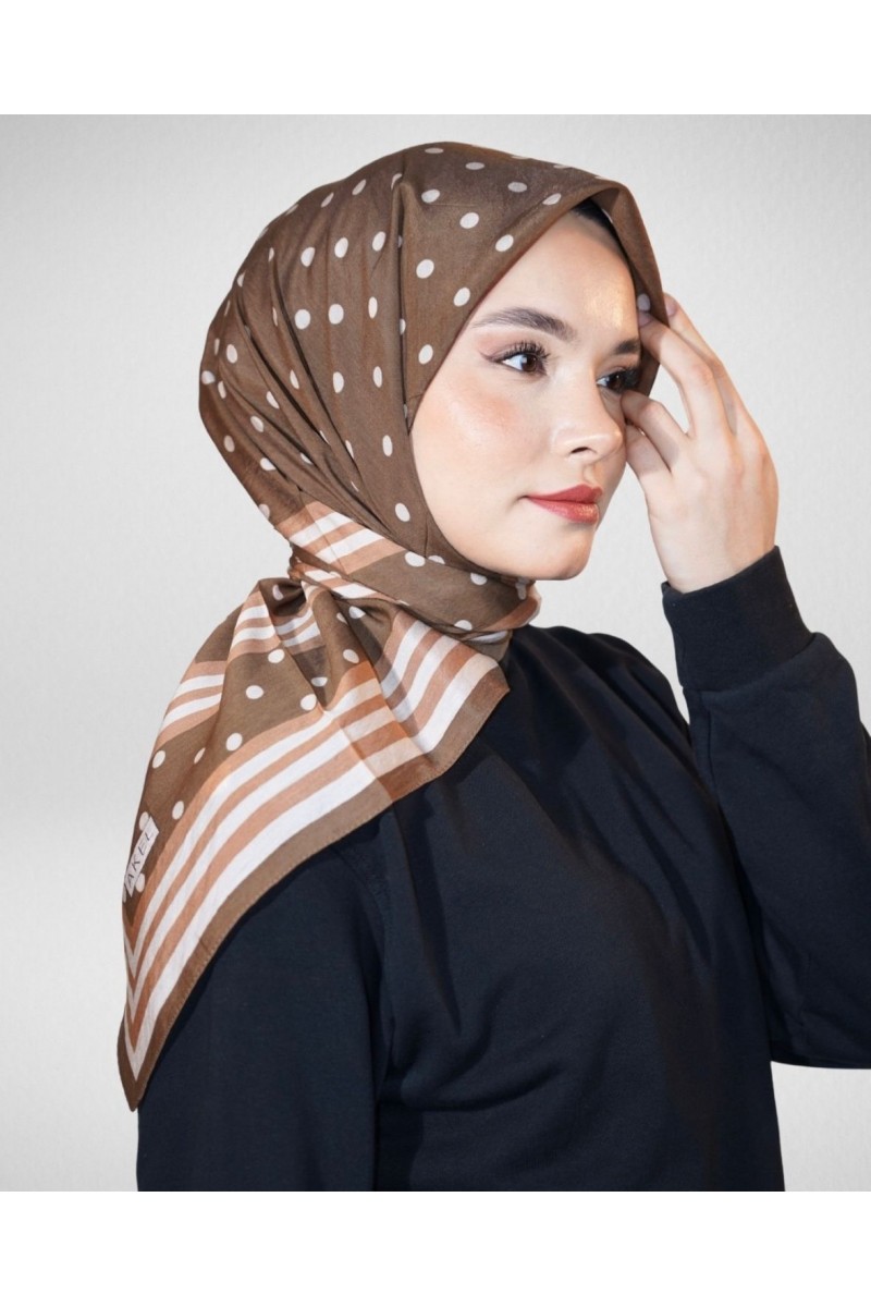 AKEL SPRİNG PUANTİYE DESENLİ EŞARP %80 VİSCON %20 POLYESTER