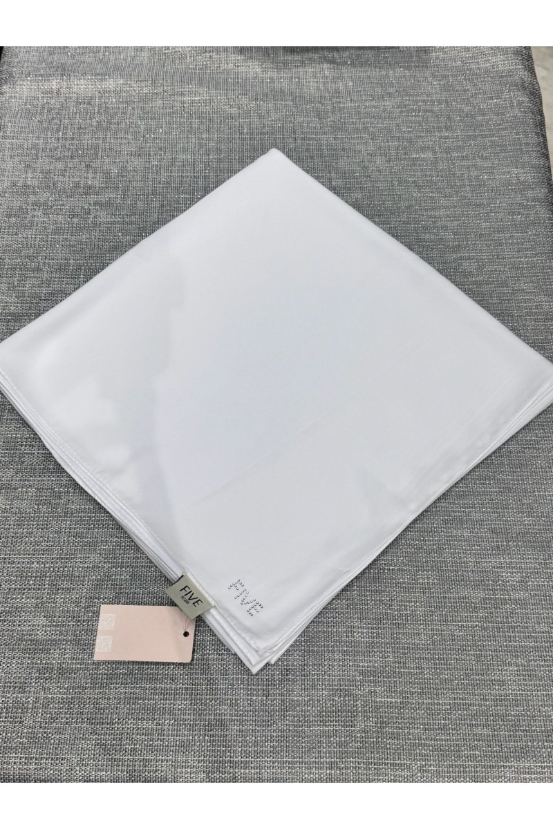 140 X 140 CM EKSTRA BÜYÜK BOY MEDİNE İPEĞİ EŞARP-BEYAZ