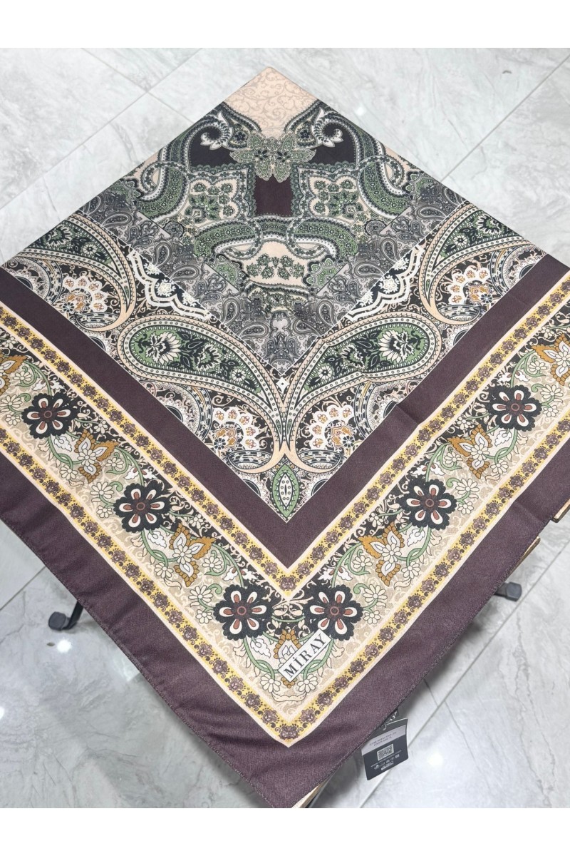 MİRAY 120 X 120 ETNİK DESENLİ SOFT EŞARP