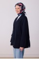 BELLİ Lacivert Obje Desen %100 Twill İpek Eşarp 4316 - 02