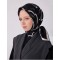 BELLİ Siyah Soyut Desen %100 Twill İpek Eşarp 4309-01