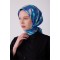 BELLİ Saks Çok Renkli Geometrik Desen %100 Twill İpek Eşarp 4327-51