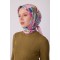 BELLİ Pembe Soyut Desen %100 Twill İpek Eşarp 4310-02