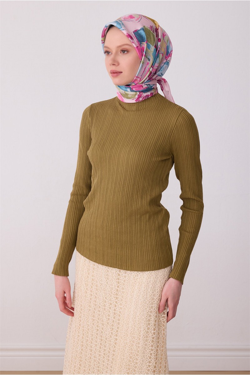 BELLİ Pembe Soyut Desen %100 Twill İpek Eşarp 4310-02