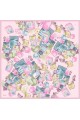 BELLİ Pembe Soyut Desen %100 Twill İpek Eşarp 4310-02