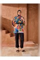  Floral Desenli Tesettür Mayo(38 BEDEN) (4 PARÇA PANTOLON-TUNİK-BÜSTİYER-BONE)