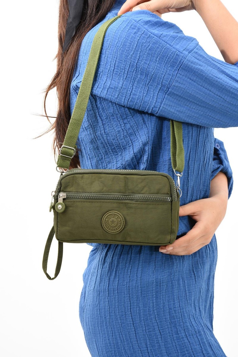 571 Collections Çanta Çapraz Askılı Üç Bölmeli Cüzdan Telefonluk Yeşil (15E-YEŞİL)