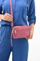 571 Collections Çanta Çapraz Askılı Üç Bölmeli Cüzdan Telefonluk Pembe (15E-PEMBE)