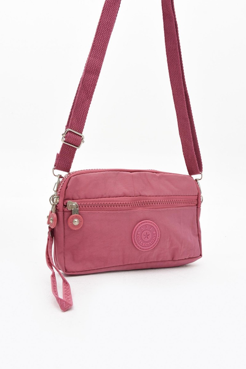 571 Collections Çanta Çapraz Askılı Üç Bölmeli Cüzdan Telefonluk Pembe (15E-PEMBE)