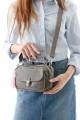 571 Collections Çanta İki Fonksiyonlu Metal Basmalı Suni Deri Omuz, El Çantası Gri (17H-GRİ)