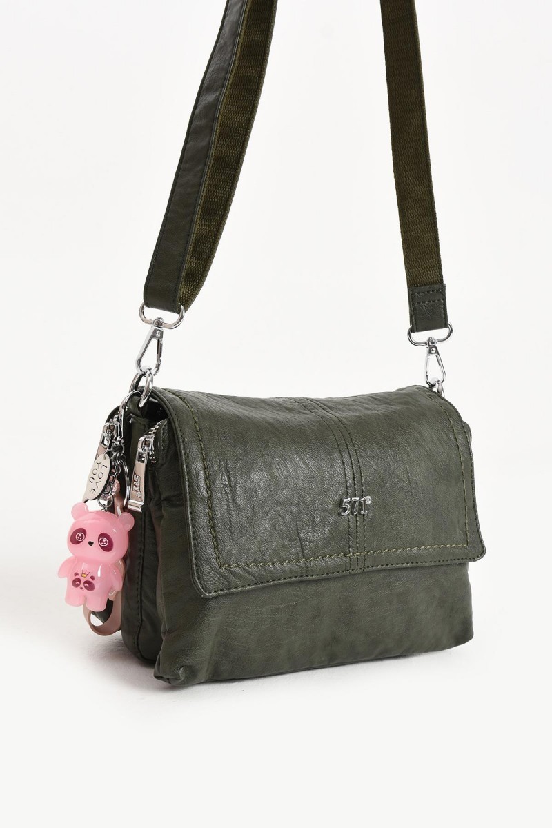 571 Collections Çanta Suni Deri Omuz Çantası Yeşil(17M-YŞL)