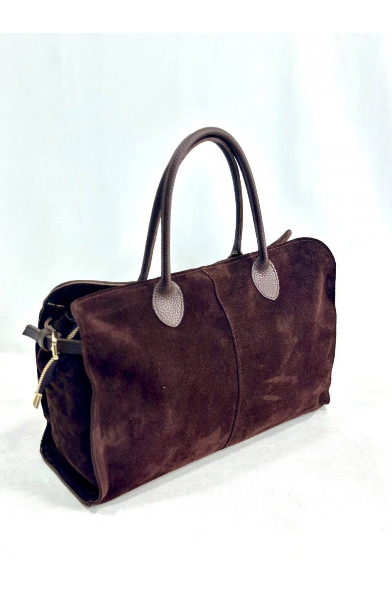 RAMAZAN YARDIMCI HAKİKİ SÜET DERİ ORTA BOY EL-SPOR ÇANTASI