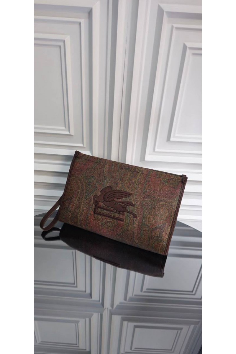 Kadın Etro Desen Clutch Çanta  El Portföy Çanta Bilek Askılı ve Uzun Askılı
