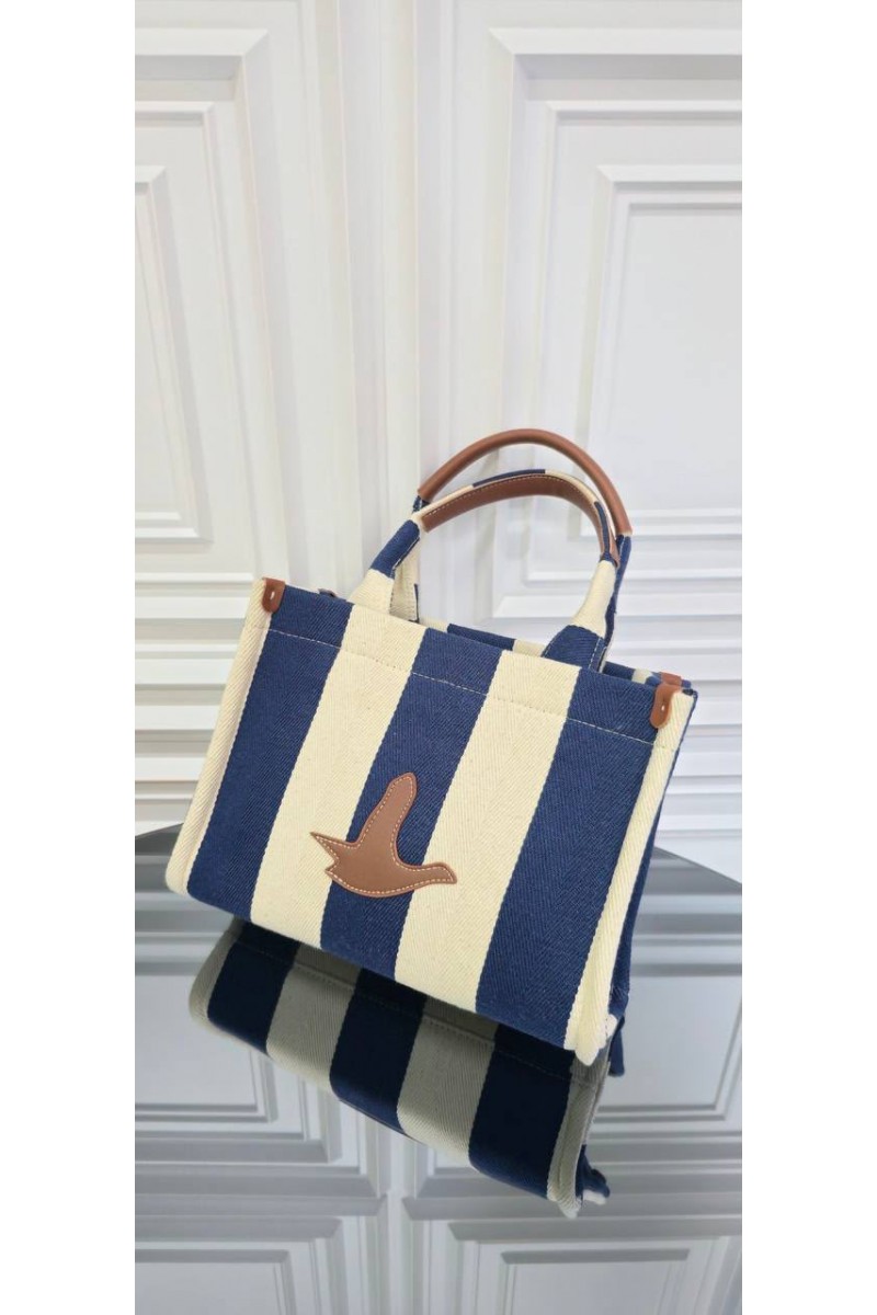 ÇİZGİLİ KADIN CANVAS ÇANTA