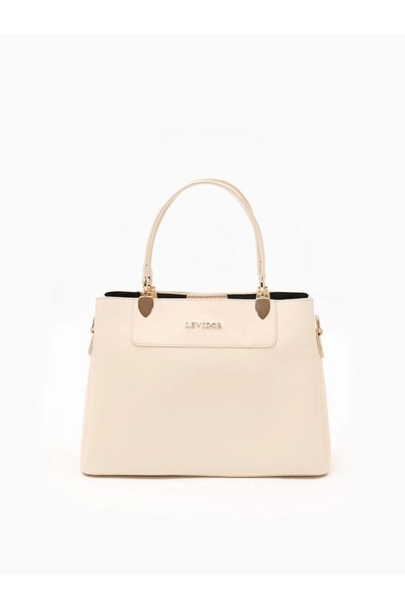 LEVİDOR 930120 KREM ÜÇ BÖLMELİ EL ÇANTASI