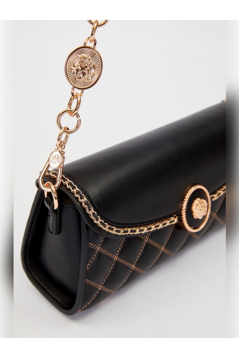 Siyah Zincir Askı Detay Omuz Çantası