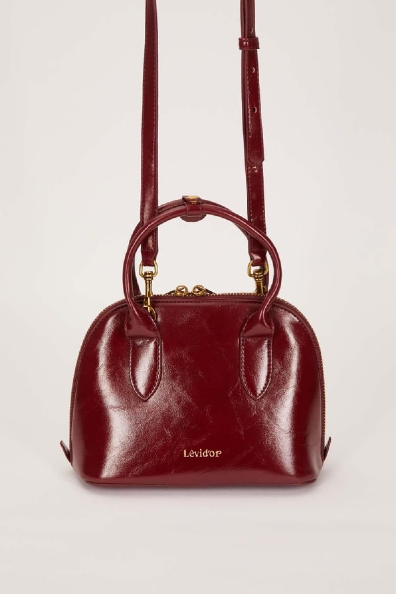 Bordo Gold Metal Halkalı El Çantası