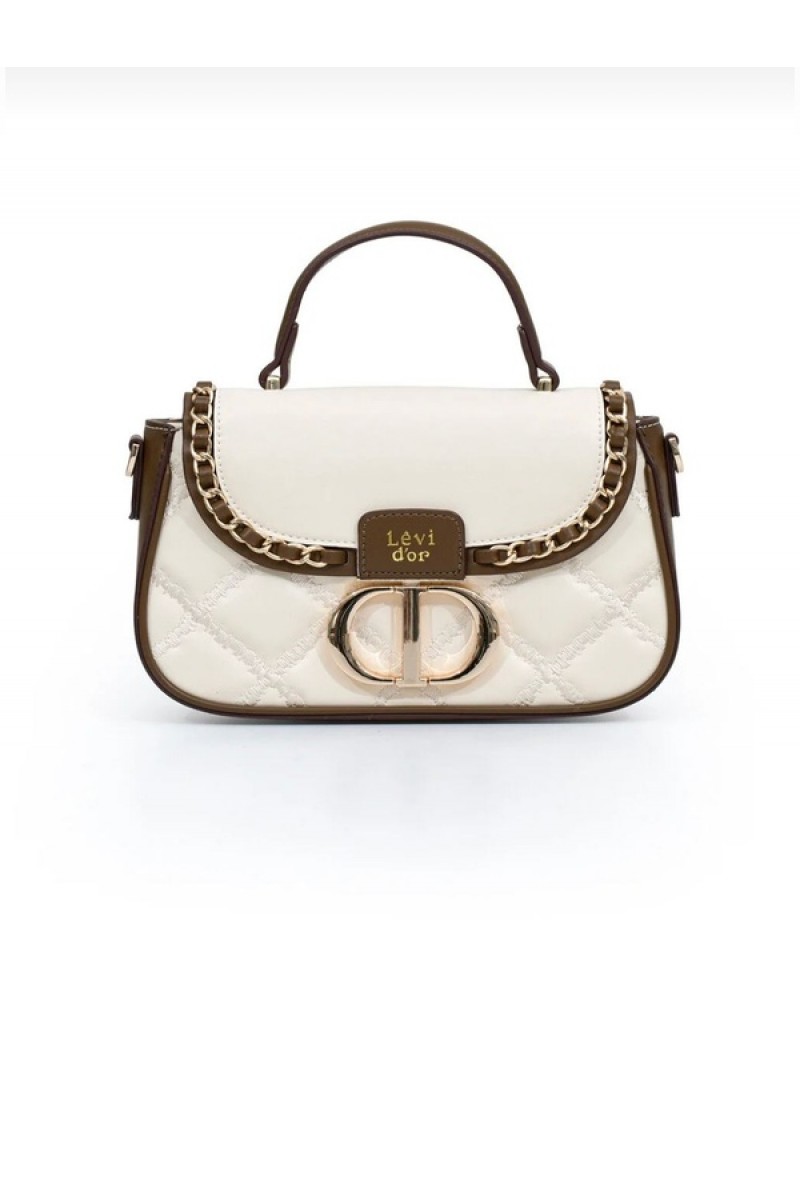 Kapitone Nakış ve Zincir Örgü Detaylı Uzun Askılı Orta Boy Kadın El ve Omuz Çantası 