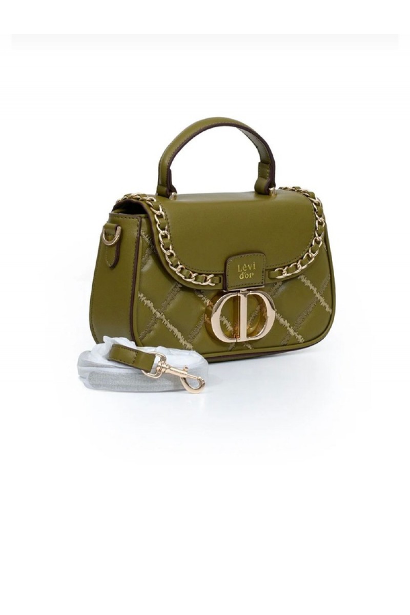 Kapitone Nakış ve Zincir Örgü Detaylı Uzun Askılı Orta Boy Kadın El ve Omuz Çantası