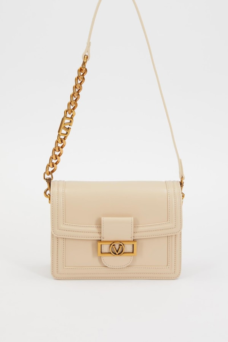 KREM Deri Zincir Askılı Omuz Çantası KREM Deri Zincir Askılı Omuz Çantası