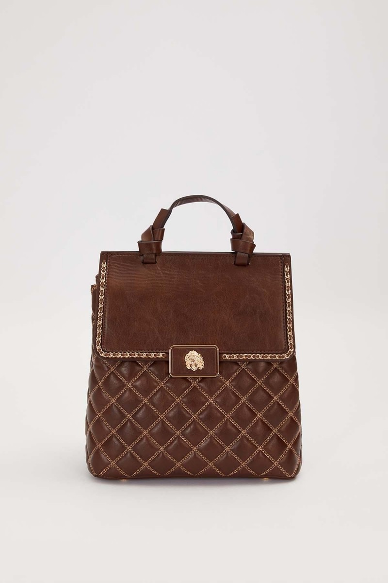 Kahve Kapitone Model Sırt Çantası