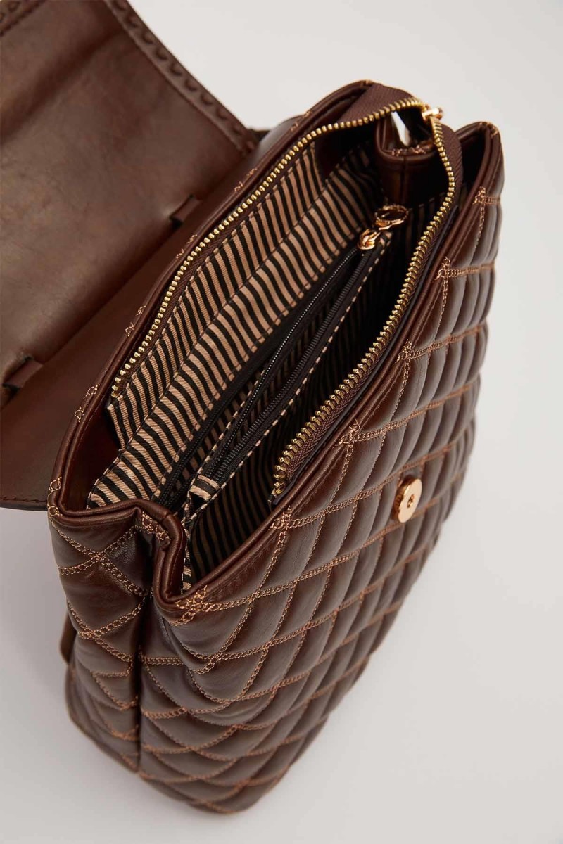 Kahve Kapitone Model Sırt Çantası