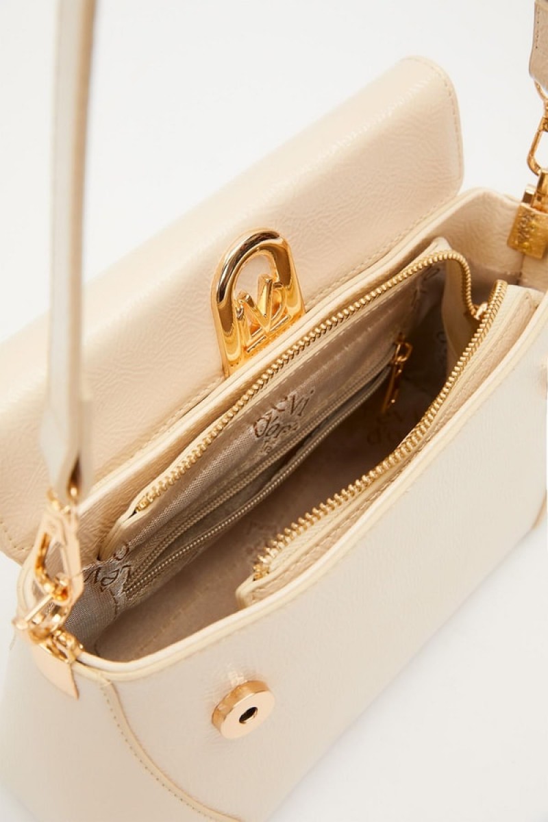 KREM RUGAN Logo Detay Omuz Çantası