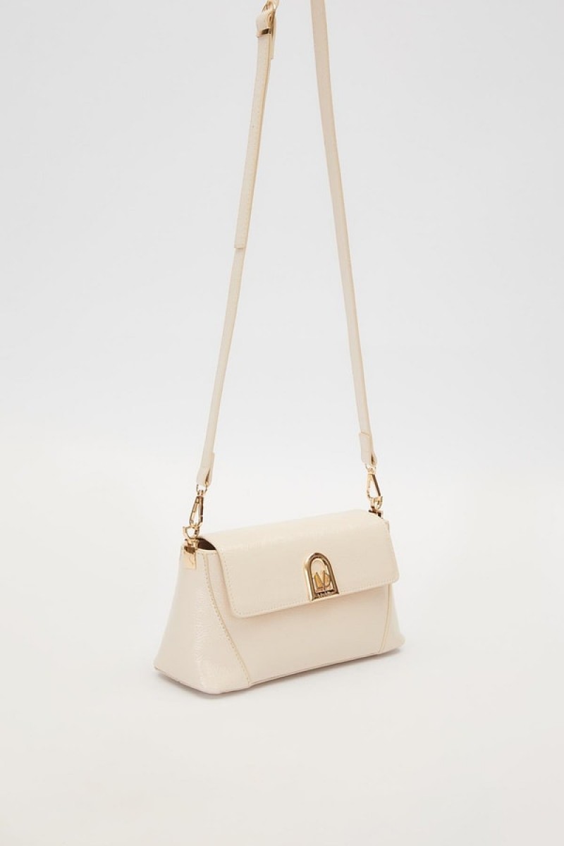 KREM RUGAN Logo Detay Omuz Çantası