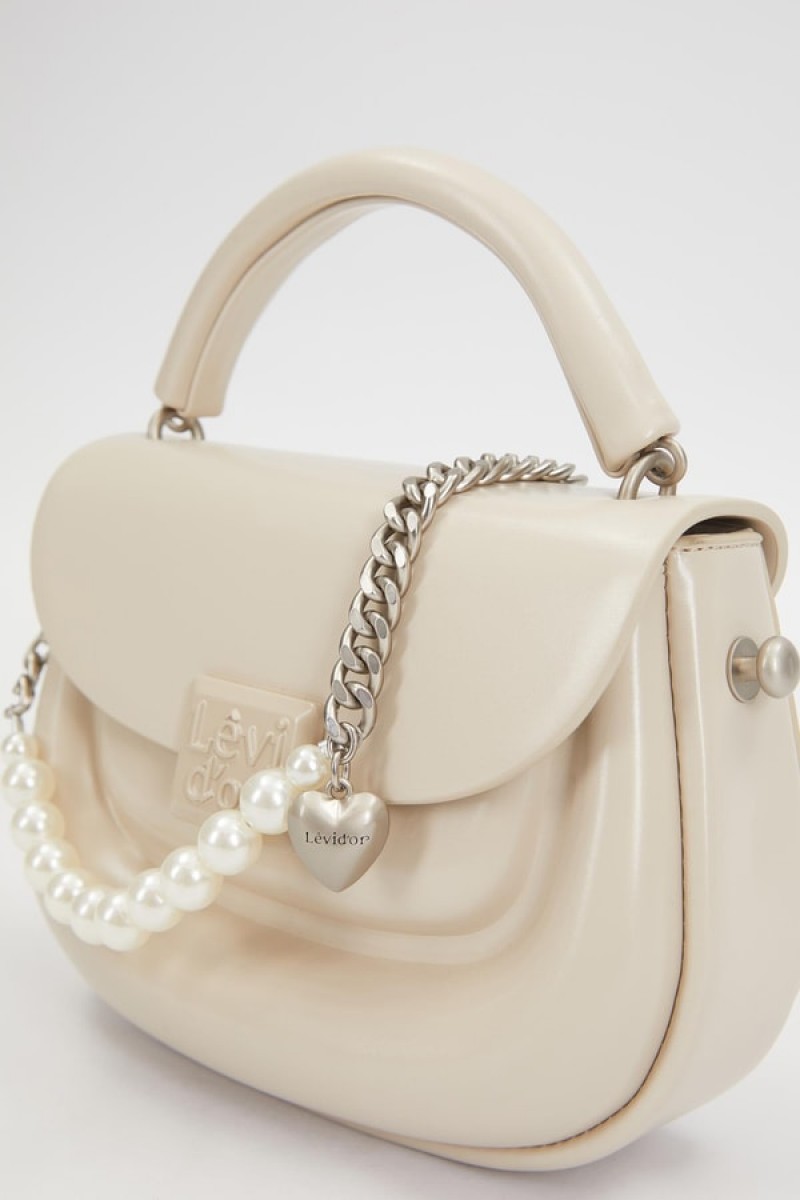 Gri Kalp Akseuarlı El Çantası