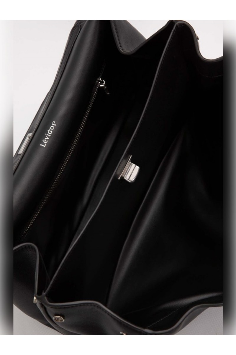 Siyah Çevirme Kilit Aksesuarlı Omuz Çantası