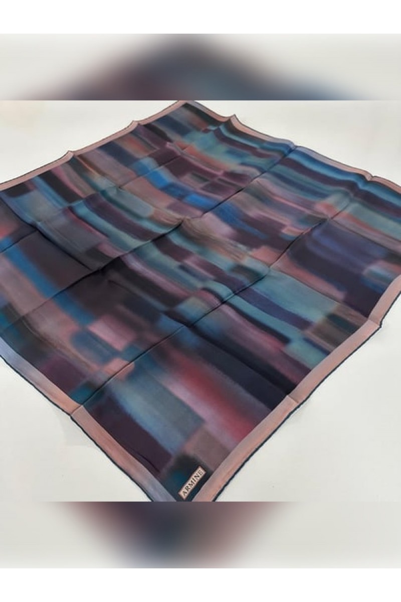 Armine Soyut Desenli Saf İpek Twill Eşarp 9436D 32