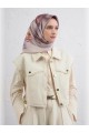 Armine Çiçek Desenli Saf İpek Sura Eşarp 9419D 06