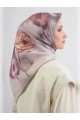 Armine Çiçek Desenli Saf İpek Sura Eşarp 9419D 06