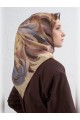 Armine Soyut Desenli Saf İpek Twill Eşarp 9423D 57