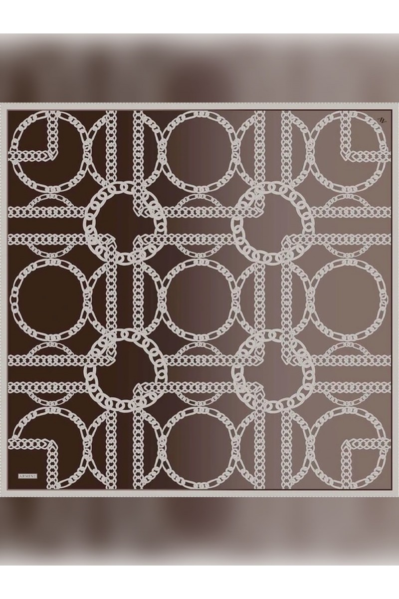 Armine Geometrik Desenli Saf İpek Twill Eşarp 9427D 81