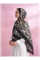 ARMANDA Multi Leopar Desenli İthal Vual Şal - Siyah-Gri