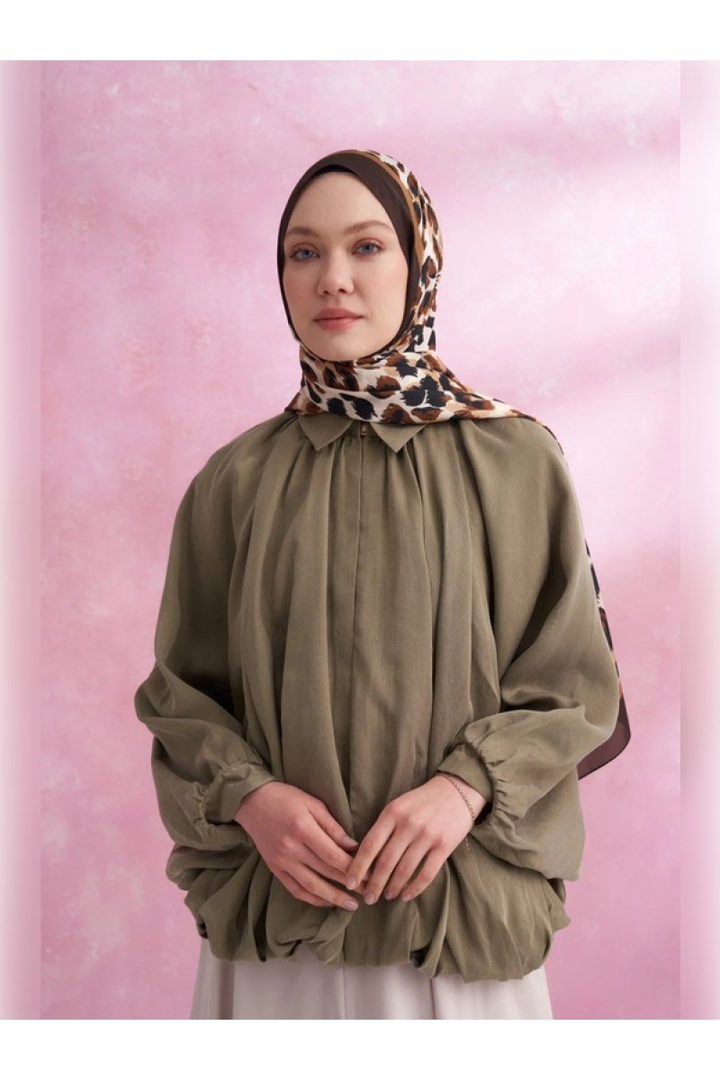ARMANDA Multi Leopar Desenli İthal Vual Şal - Kahve