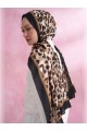 ARMANDA Leopar Vual Multi Desen Şal - Siyah Kamel