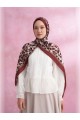 ARMANDA Multi Leopar Desenli İthal Vual Şal - Bordo