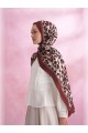 ARMANDA Multi Leopar Desenli İthal Vual Şal - Bordo