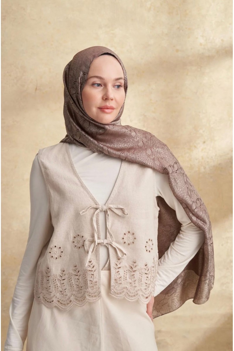 JOSE JAKAR CHAIN DESEN ŞAL - KAHVE