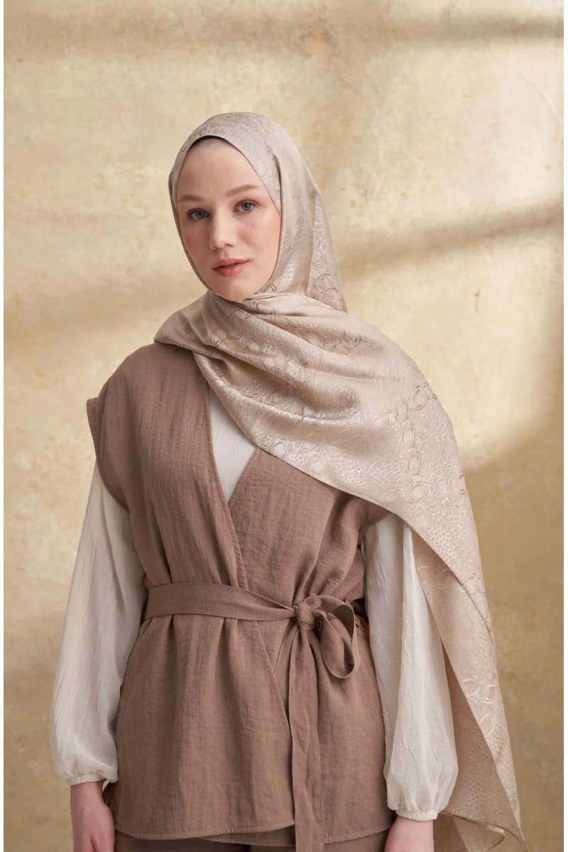 JOSE JAKAR CHAIN DESEN ŞAL - BEJ