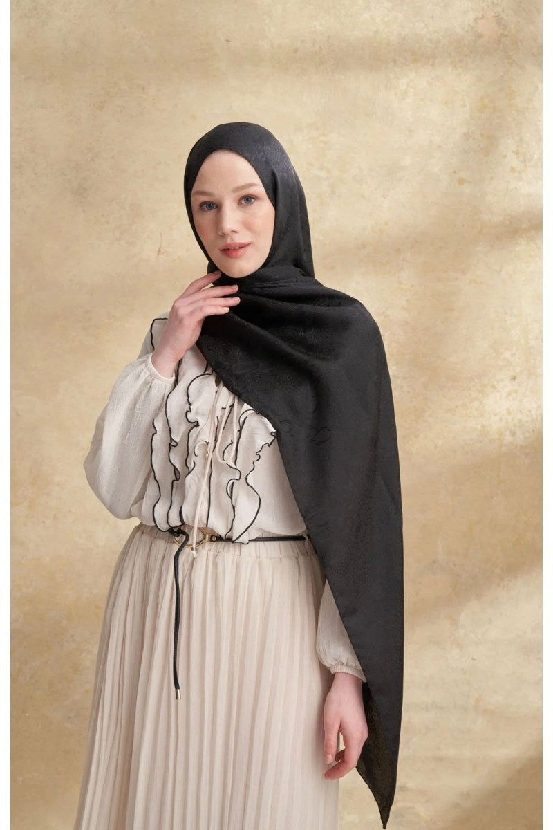 JOSE JAKAR CHAIN DESEN ŞAL - SİYAH