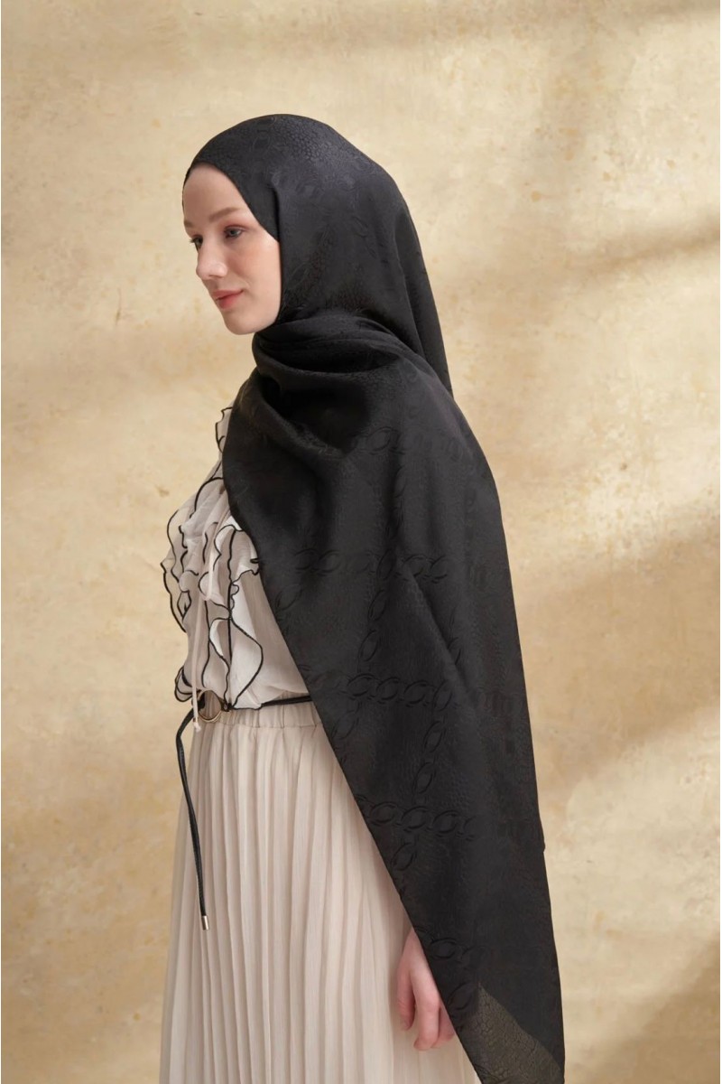 JOSE JAKAR CHAIN DESEN ŞAL - SİYAH